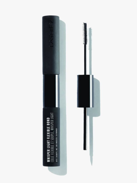 Lashify Whisper Light Bond black vial of lash glue on light gray background