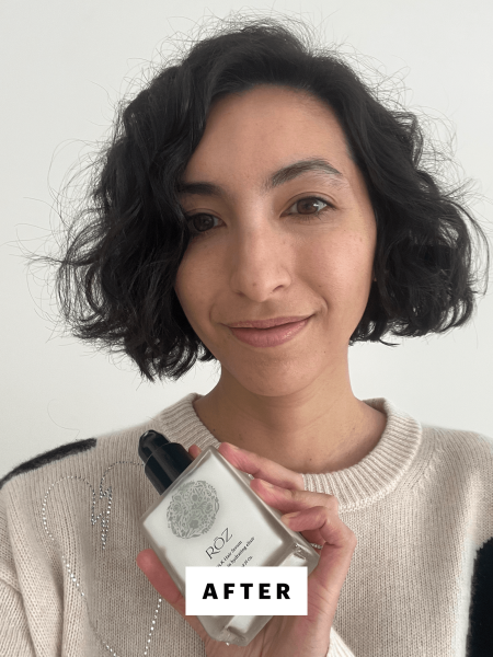 Selfie of Deanna after applying the Roz Hair Milk Serum