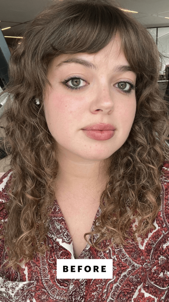 Hoffmann before applying the E.L.F. Cosmetics Glow Reviver Lip Oil.