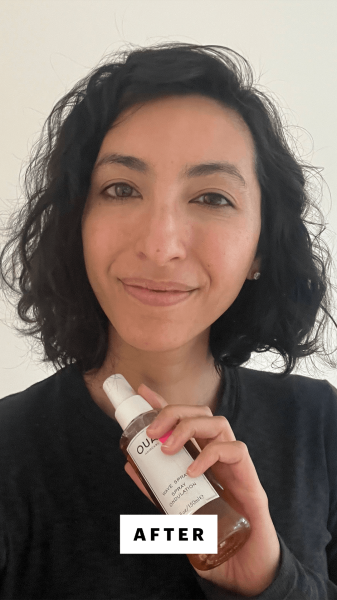 Pai after using the Ouai Wave Spray